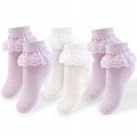 3 пары детских носков из хлопка с кружевными оборками для маленьких девочек 31-34