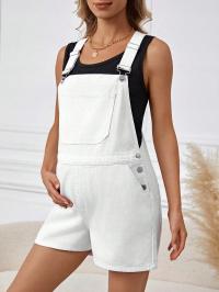 OGRODNICZKI CIĄŻOWE JEANSOWE BAWEŁNIANE CASUAL BIAŁE SHEIN XL 42