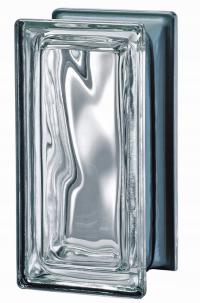 Pustaki szklane Luksfery cegły szklane Bezbarwne Metalizowane - połówka