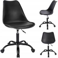 Вращающееся кресло на колесиках с подушкой стола IGER Black JUMIhome