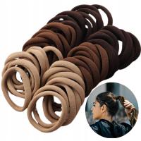 Резинки для волос коричневый бежевый блонд для конского хвоста резинки SEOL Cosmetics 50шт