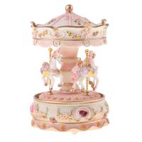 Delicated Classical Resin Music Light Obrotowy różowy