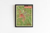 Stary plan zniszczen Warszawa 1949r. 115x85cm