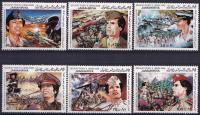 LIBIA** Mi 1047-52 Kaddafi, rodzaje wojsk, 13rocz. Rewolucji