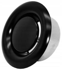 ANEMOSTAT WYWIEWNY 250 mm CZARNY METALOWY Z RAMKĄ I USZCZELKĄ WYGŁUSZAJĄCĄ