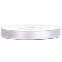 Tasiemka wstążka satynowa wąska 6mm BIAŁA dekoracja ślub KOMUNIA rolka 25mb