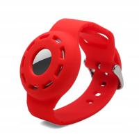 For AirTag Silicone Bracelet Strap Case Red