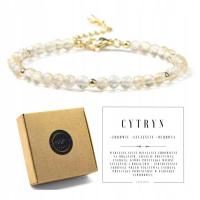 Bransoletka damska zapinana CYTRYN kamienie naturalne + pudełko
