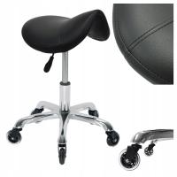 Taboret Krzesło Medyczny Obrotowy Kólka Siodło Kosmetyczny Rodeo Czarny