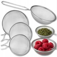 SITKO KUCHENNE SZUMÓWKA CEDZAK SITO SITKA STALOWE ZESTAW SITEK 3 szt S1