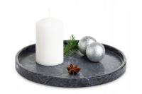 Taca Dekoracyjna Okrągła Patera marmurowa Ø 25 cm podstawka granit
