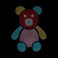 Duży arkusz z cyrkoniami do termotransferu - Miś