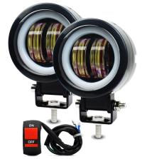 ГАЛОГЕННЫЕ СВЕТОДИОДНЫЕ ДНЕВНЫЕ БЛИЖНЕГО СВЕТА 6D КОЛЬЦА 2 ШТ.   ВКЛЮЧАТЕЛЬ