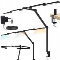 Lampa biurkowa kreślarska LED bezcieniowa regulacja jasności barw potrójna