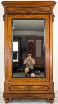 STYLOWA SZAFA JEDNODRZWIOWA EKLEKTYCZNA GARDEROBA EKLEKTYK ORZECH Y66