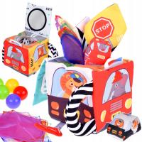 Kostka Sensoryczna Pojazdy pudełko z chusteczkami montessori 5905258538488