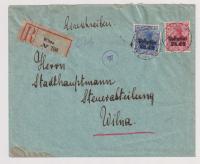 1916 OBER OST Wilno polecony list miejscowy z cenzurą