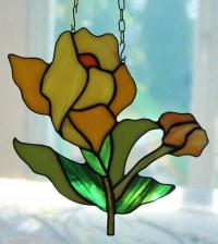 Kwiat witraż prezent dzień matki, babci żółty