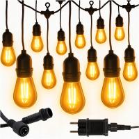 GIRLANDA ŚWIETLNA 12 LED OGRODOWA LAMPKI OGORODOWE ZEWNĘTRZNA 9M NA BALKON