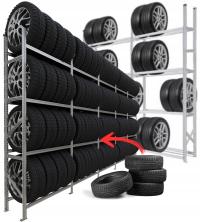 Regał stojak na opony koła 80 szt. do 195mm zestaw 5x PROFESJONALNY SOLIDNY
