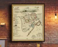 Stary PLAN KAZIMIERZ 1869r. 70x60cm