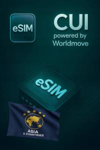 Karta eSIM Internet Roaming 26 GB (1 GB) dziennie na 26 dni - Azja 5 krajów