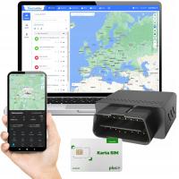 Lokalizator GPS 2G/4G OBD2 Samochodu, Ciężarówki + Karta SIM + WWW 10 lat