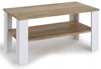 Stolik kawowy ława z półką Dąb Wotan z Białymi nogami 100x55 cm