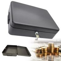 KASETKA NA PIENIĄDZE, ZAMYKANA, SZKATUŁKA NA PIENIĄDZE Z KLUCZEM, CZARNY