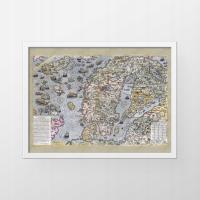 Carta Marina / Mapa Morska - Magnus -1539 - 40x30cm