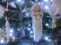 Aniołek na Choinkę, Gnom na Choinkę boho, Ozdoba handmade, Anioł Rękodzieło