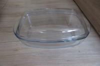 DUŻA MISKA ŻAROODPORNA SZKŁO Z POKRYWĄ