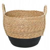 Kosz Clover Trawa Morska Naturalny Czarny Styl Nowoczesny 34x34x30 cm