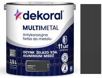 DEKORAL MULTIMETAL FARBA ANTYKOROZYJNA DO METALU ANTRACYT RAL 7016 2.5L