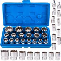 NASADKI 12 KĄT SPLINE ZESTAW NASADEK 1/2 CrV 8-32