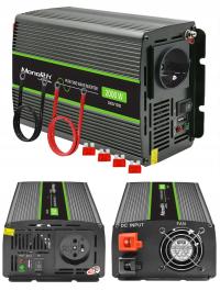 PRZETWORNICA SAMOCHODOWA PEŁNY CZYSTY SINUS QOLTEC 12V 1000W / 2000W USB