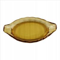 Patera, półmisek, śledziówka, Ząbkowice 24x13 cm /szkło PRL