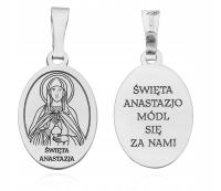 Серебряный медальон Ag 925 родиевое покрытие Святой Анастасии MDC092R