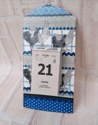 Wieszak deska pod kalendarz kury folk prezent