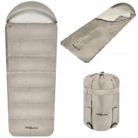 LEKKI ŚPIWÓR TURYSTYCZNY MUMIA KAPTUR 220CM CIEPŁY KOŁDRA + POKROWIEC 2w1