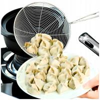 SITKO CEDZAK STALOWE DUŻE KUCHENNE DO FRYTEK MAKARONU SMAŻENIA PRZECEDZANIA