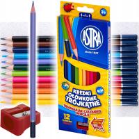 Astra треугольные карандаши 12 цветов точилка для карандашей