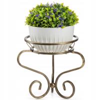 Kwietnik podstawek na jedną donicę Medgre metalowy złota patyna 31,5 cm