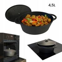 BRYTFANNA ŻELIWNA GĘSIARKA DO PIEKARNIKA NA INDUKCJĘDO PIECZENIA 4,5L