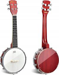 Mini banjo z 4 strunami, 61 cm, zestaw banjo