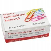 Klamry kancel.Tempus kolorowe 33mm 100szt - tp5025