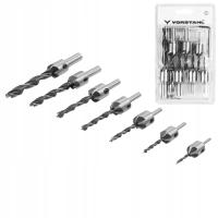 Zestaw wierteł do drewna z pogłębiaczem (kpl. 7szt.) 3-10mm Vorstahl