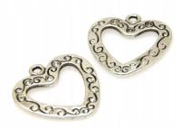 Element ozdobny do zawieszania - serce 24x23mm