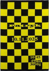 Kocyk dziecięcy bawełniany GOTS z imieniem i metryczką na prezent