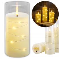 ŚWIECZKA LED 15CM ELEKTRYCZNY WKŁAD DO ZNICZY ŚWIECA EFEKT PŁOMIENIA N7066